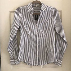 NWT Express Light Blue and White Striped Button Down Shirt